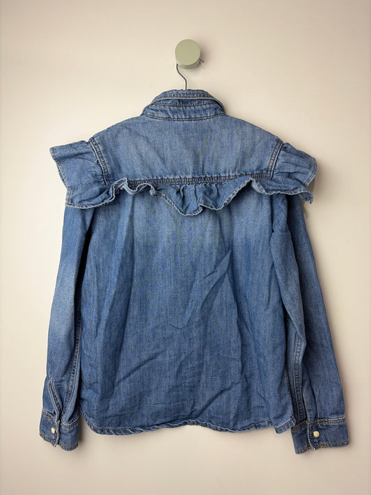 JEANSBLUSE MIT RÜSCHEN• 146 • H&M