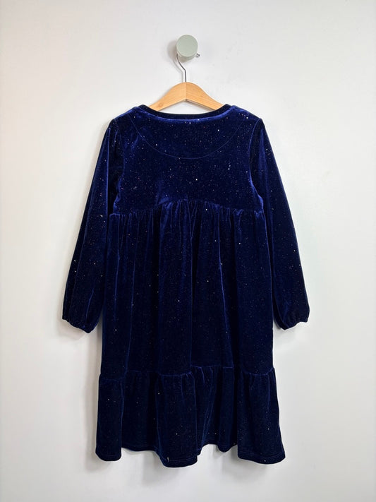 VELOURKLEID MIT BUNTEM GLITZER • 116 • TOPO