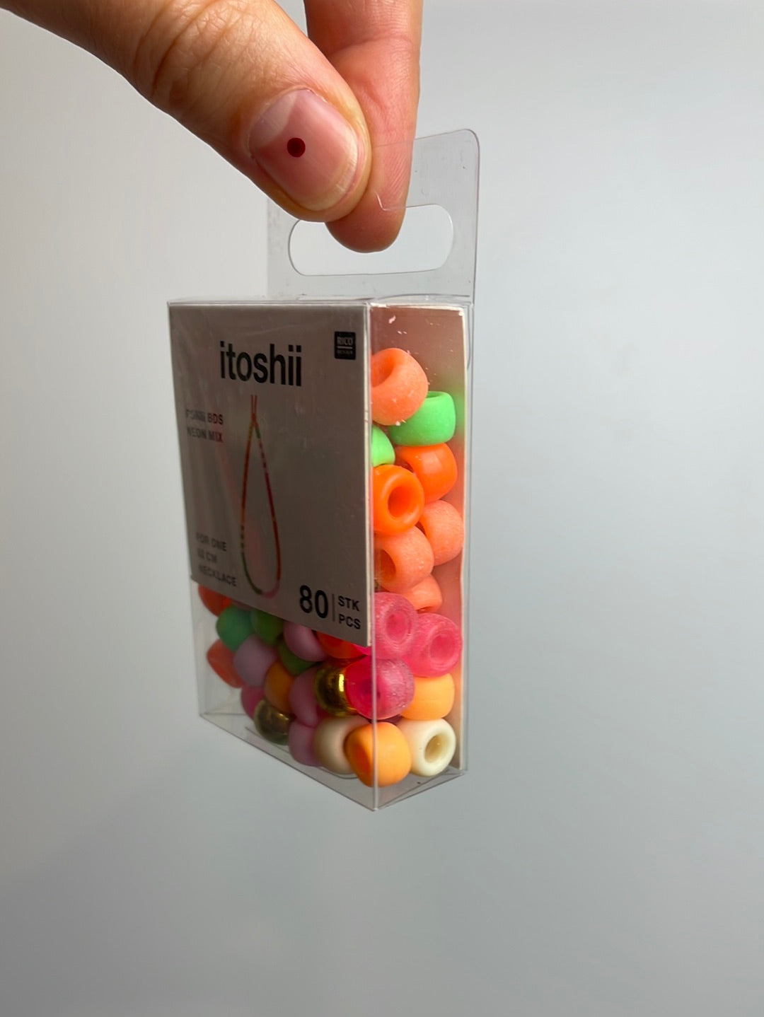 itoshii • Ponii Beads Neon Mix 9x6mm 80 Stück