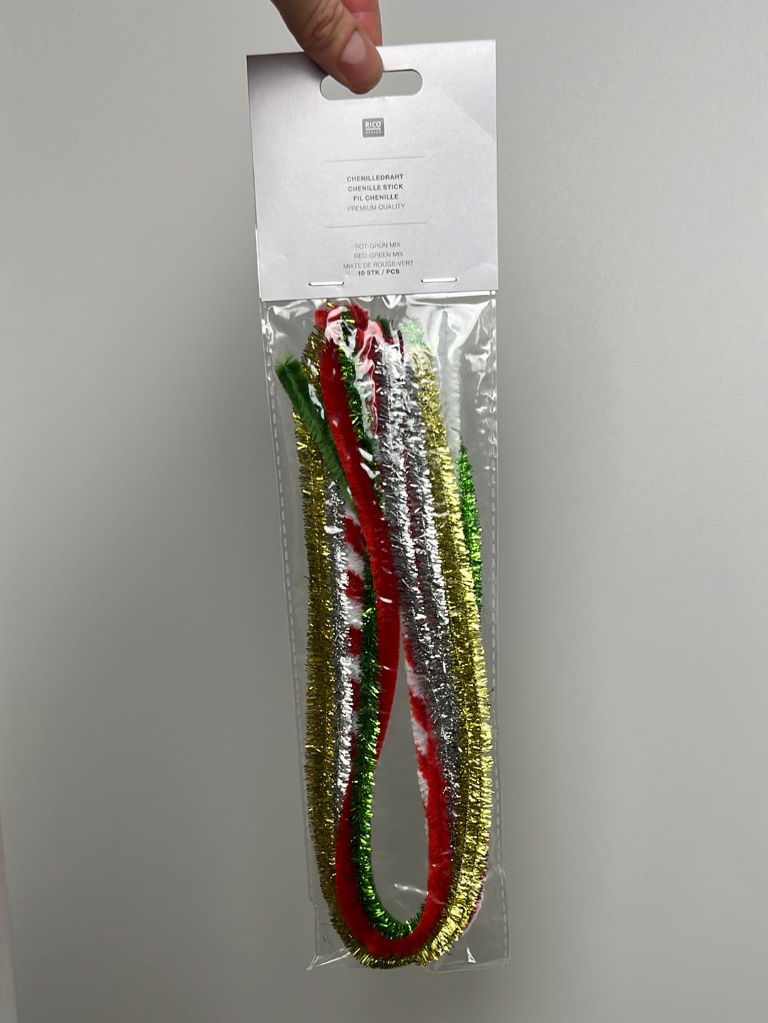 Made by Me Chenilledraht-Mix 50cm 10 Stück • rot-grün