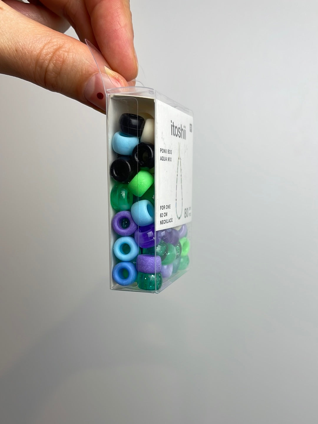 itoshii - Ponii Beads Aqua Mix 9x6mm 80 Stück