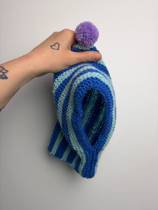 SCHLUPFMÜTZE • STRIPES & BOMMEL • HANDMADE by fUXvintage