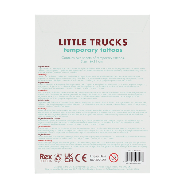 TEMPORARY TATTOO • LITTLE TRUCKS