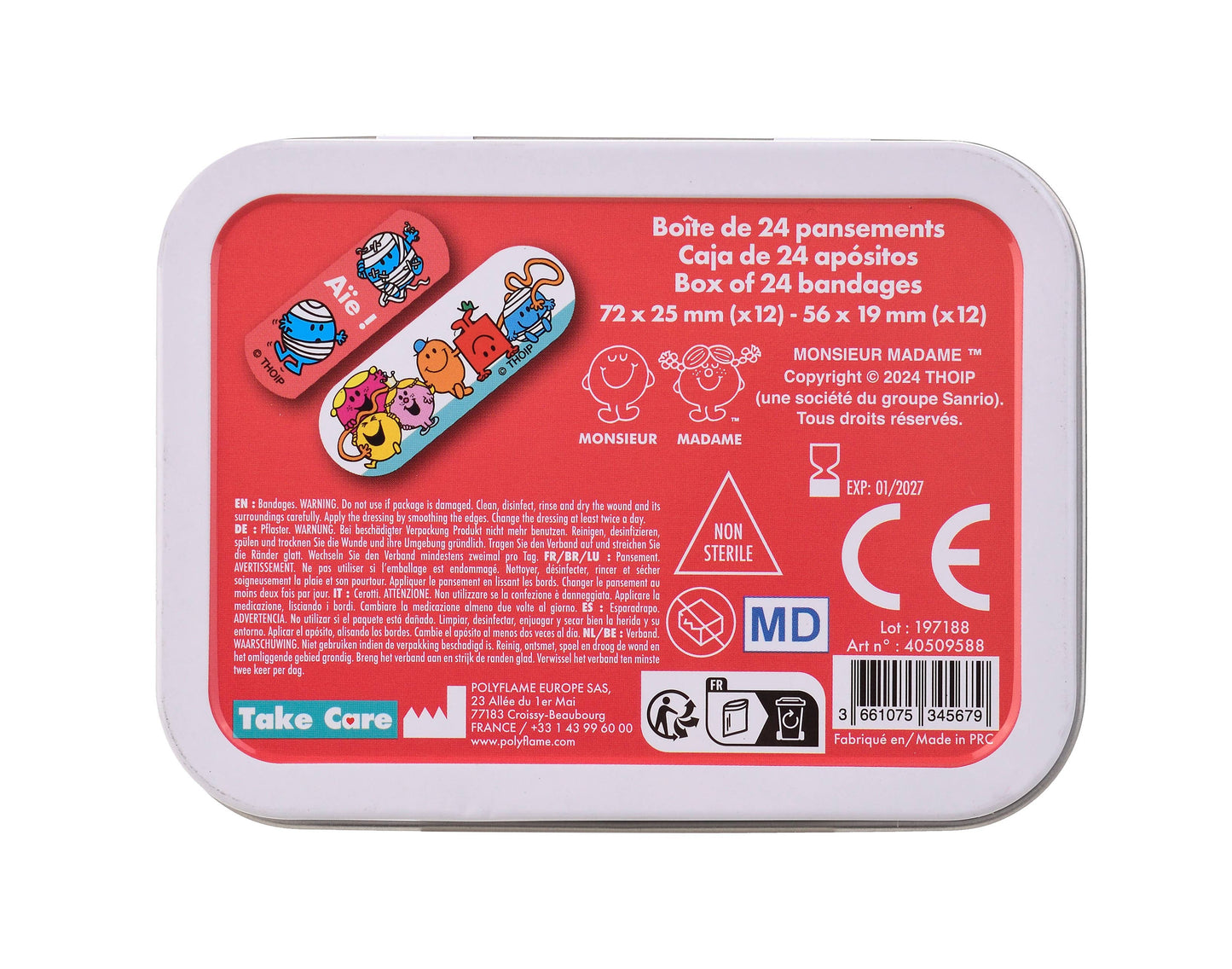 Metallbox mit 24 Pflaster • Monsieur Madame