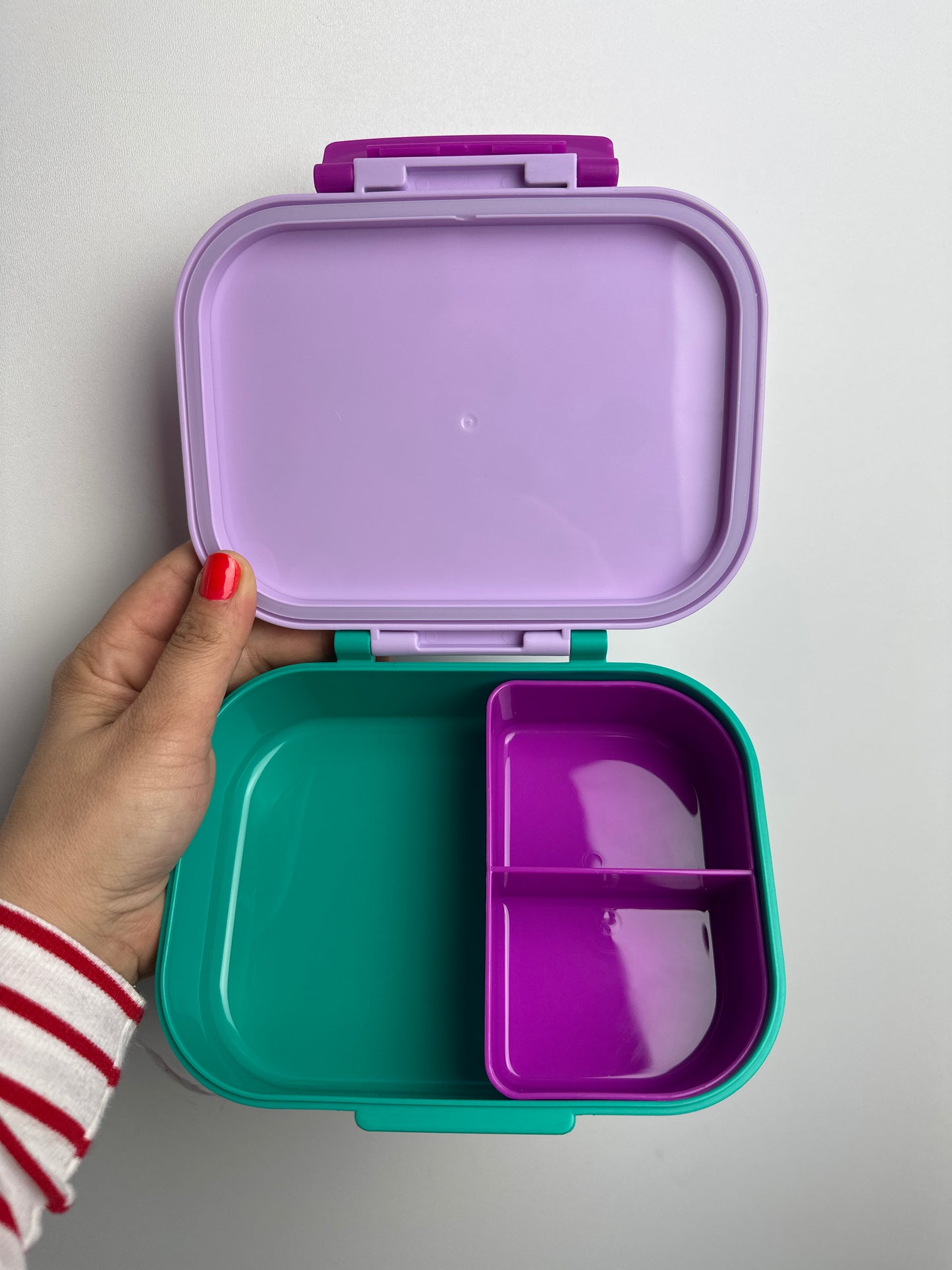 BROTDOSE MIT HERAUSNEHMBAREM EINSATZ • SMILE FLIEDER GRÜN VIOLETT