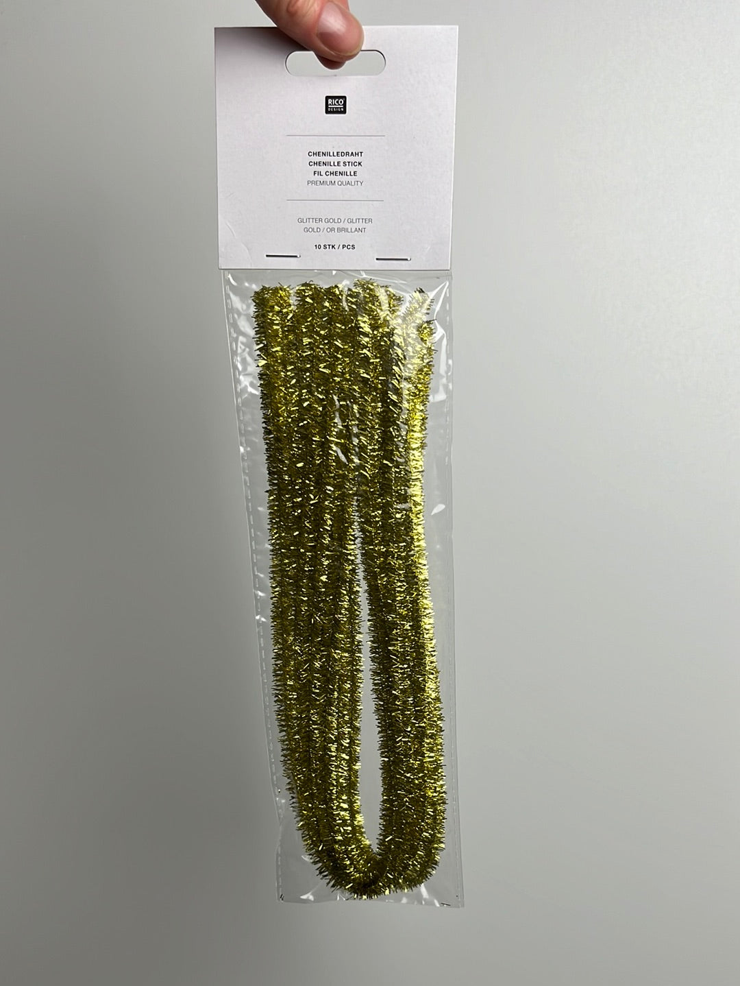 Chenilledraht • glitzer gold