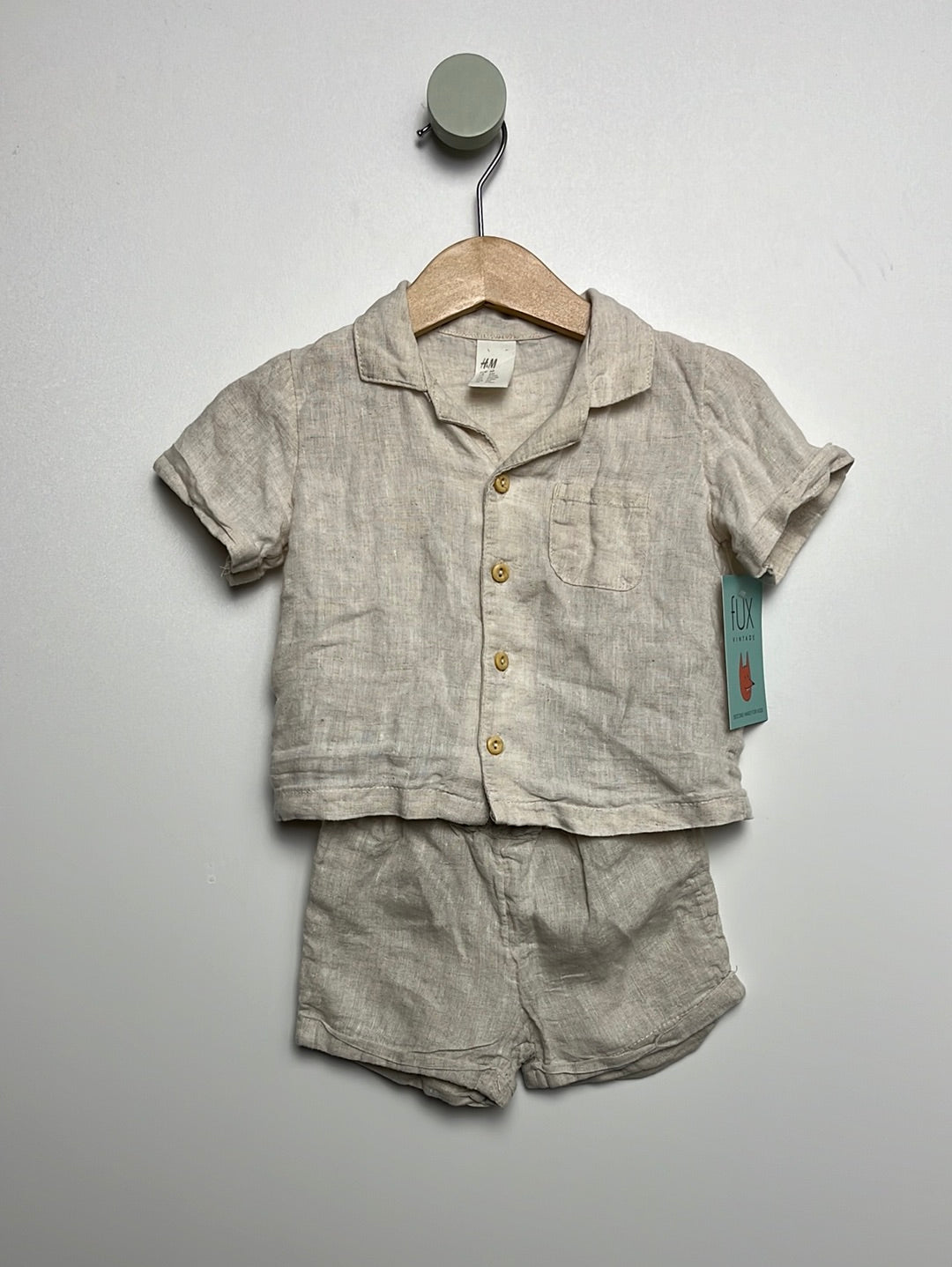 Leinen Set • Hemd & Shorts - 68 - h&m