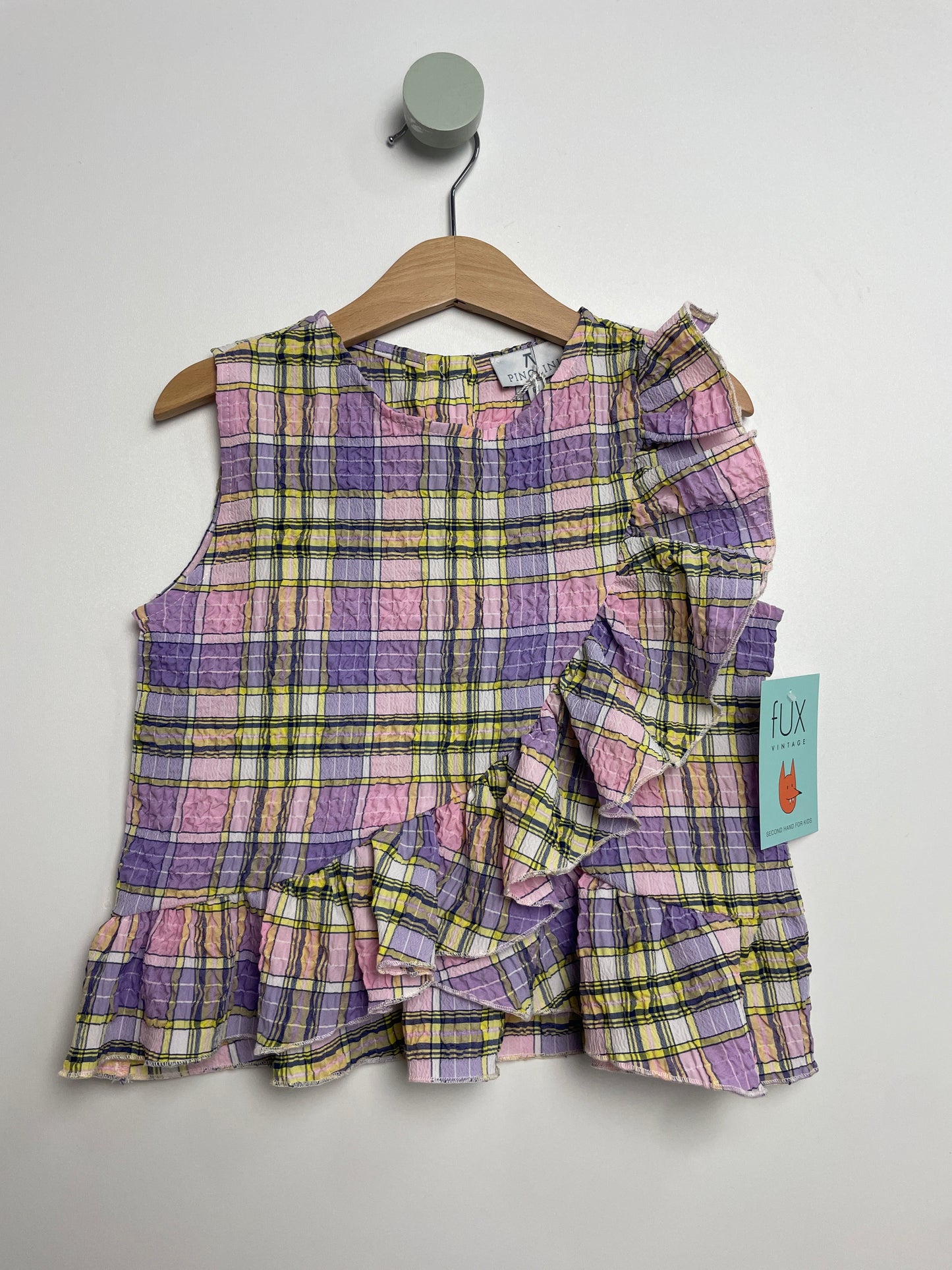 Bluse mit Rüschen Kariert • 116 • pinolini