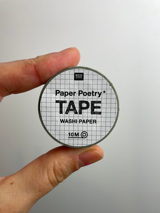 Paper Poetry • Tape Punkte grau-gold 1,5cm 10m
