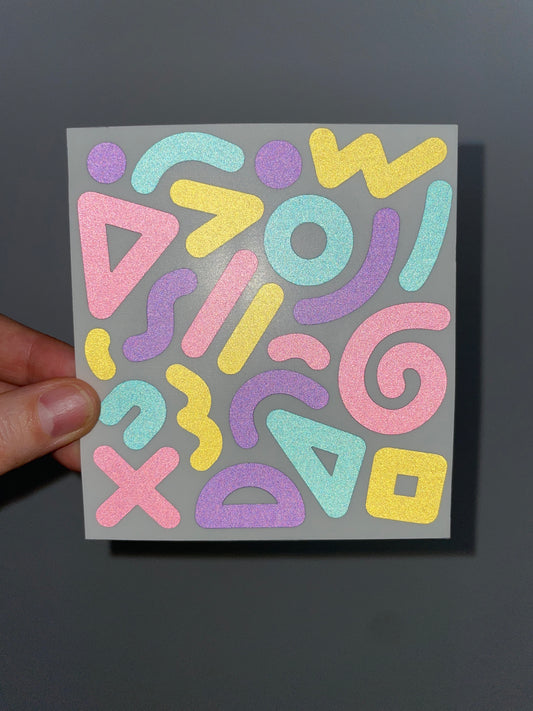 Reflective Sticker Shapes • Doodle Memphis