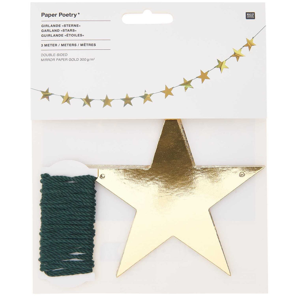 PAPER POETRY • GIRLANDE STERNE GOLD • 3M