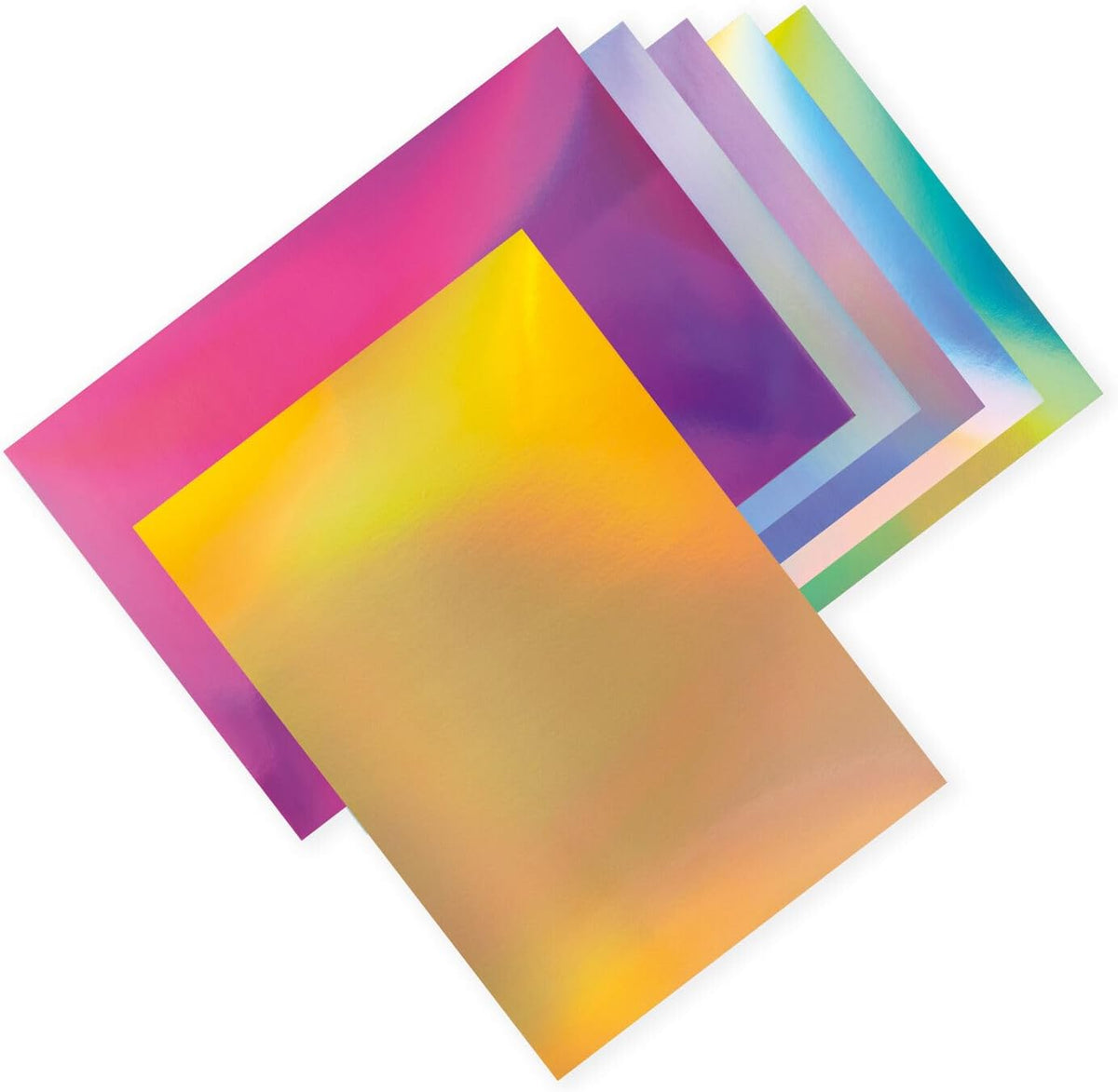 FOLIA • MAGIC RAINBOW PAPER BLOCK • 12 BLATT IRISIERENDES BASTELPAPIER • 24 x 34 CM, 120 g/m² & 250 g/m²