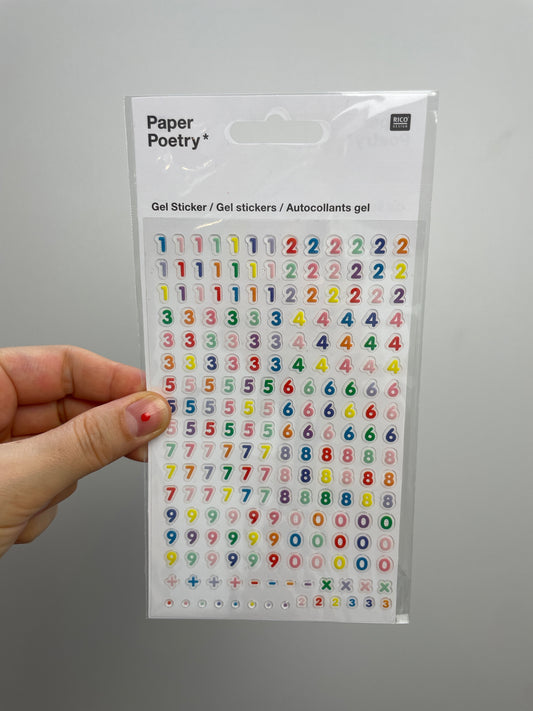 Paper Poetry • Gel Sticker • Zahlen