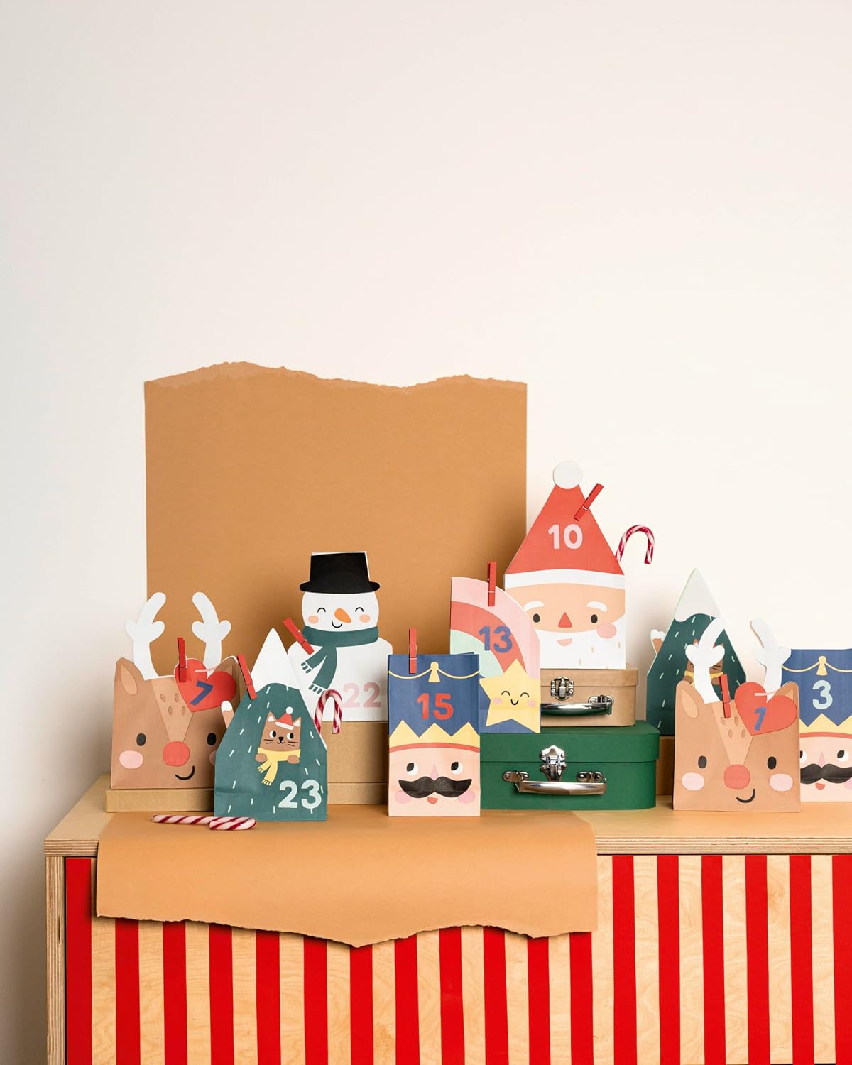 FOLIA • ADVENTSKALENDER SET • SANTA & FRIENDS • 72 TEILE