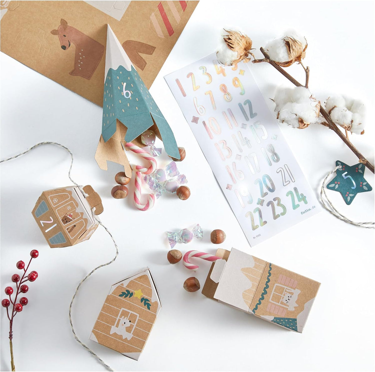FOLIA • ADVENTSKALENDER SET• VILLAGE IN THE SNOW • 113 TEILE
