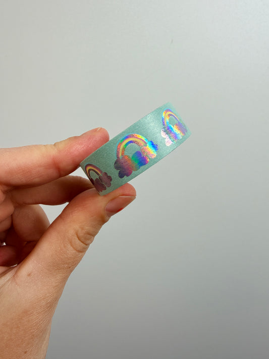 PAPER POETRY WASHI TAPE • REGENBOGEN IRISIEREND • 15MM x 10M