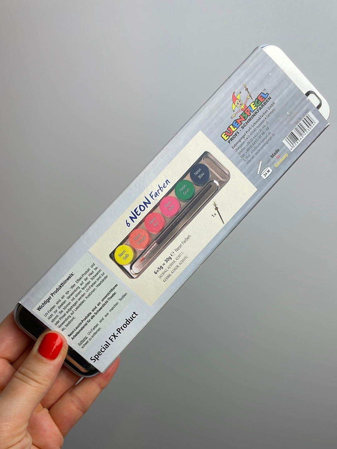 Kinderschminke • Profi-Aqua Make-Up • 6 Neon Farben