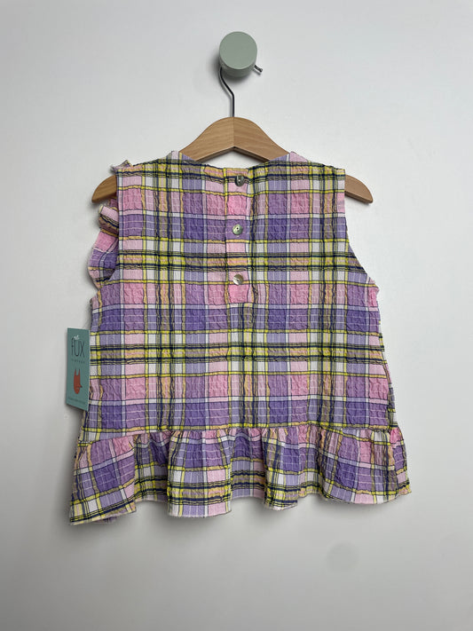 Bluse mit Rüschen Kariert • 116 • pinolini