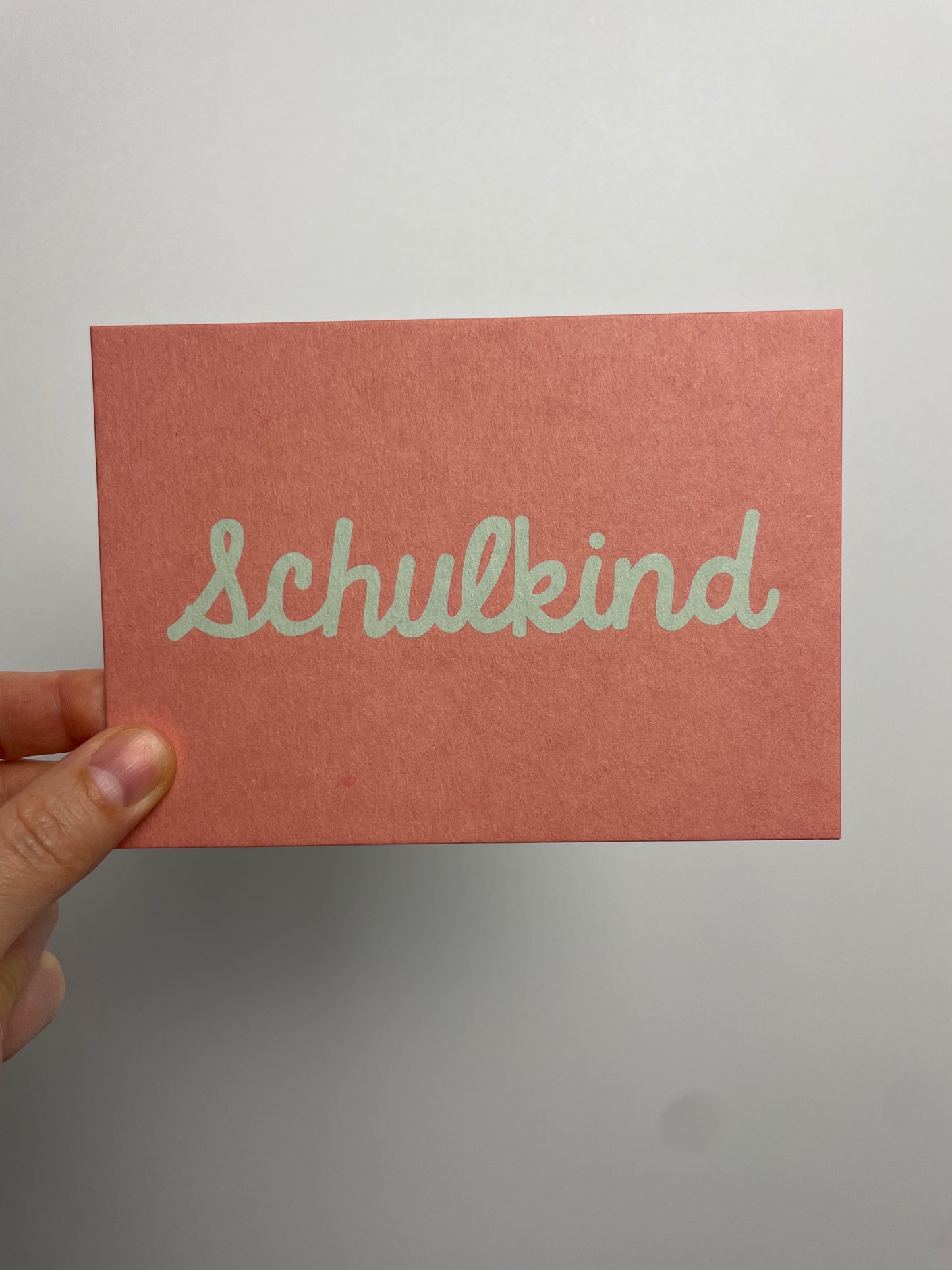 Postkarte Schulkind • rosa/blau