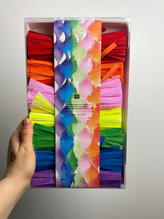 Krepp Girlanden • Regenbogen Klassik Mix