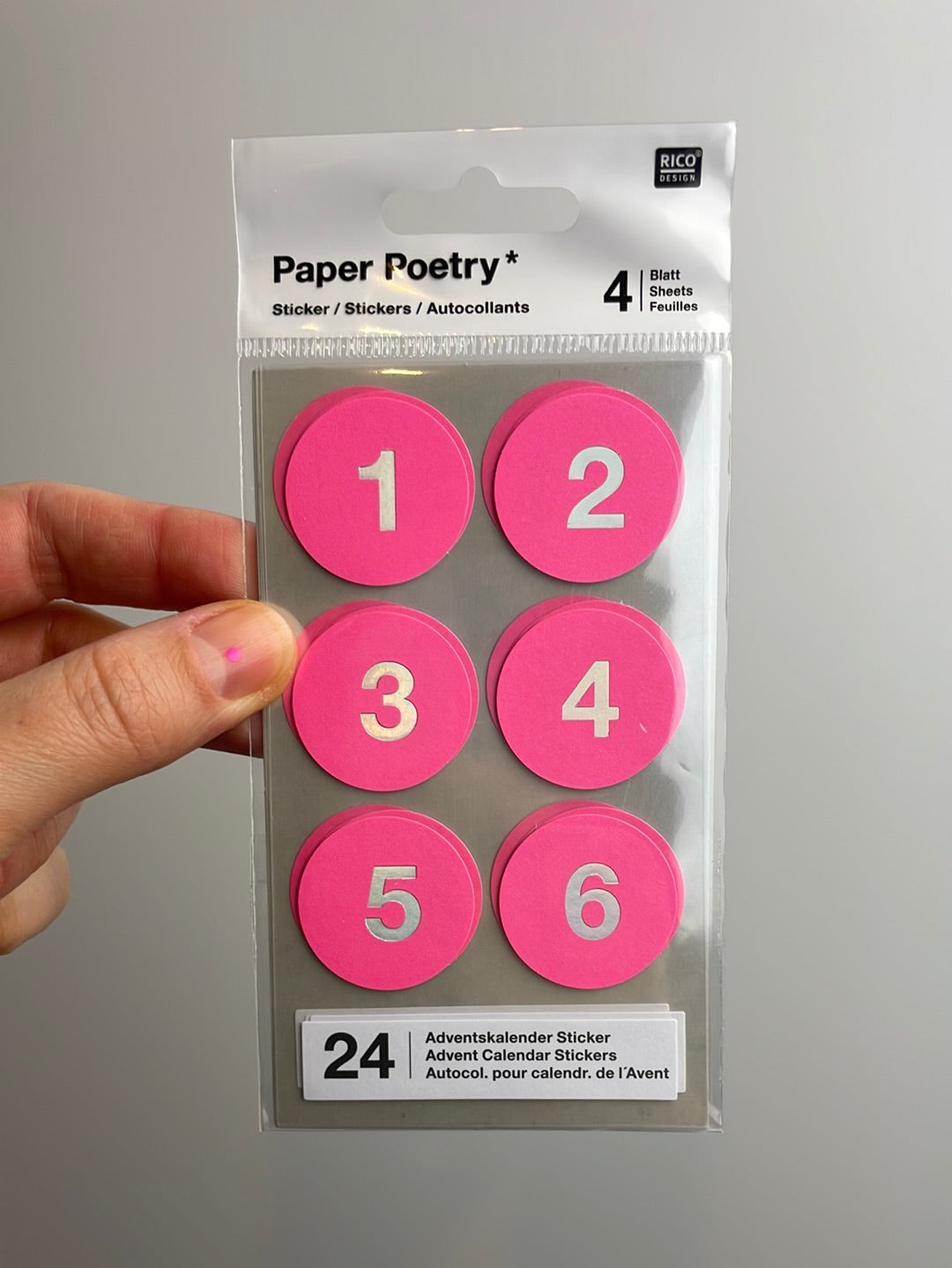 Paper Poetry • Adventskalender Sticker Zahlen 1-24