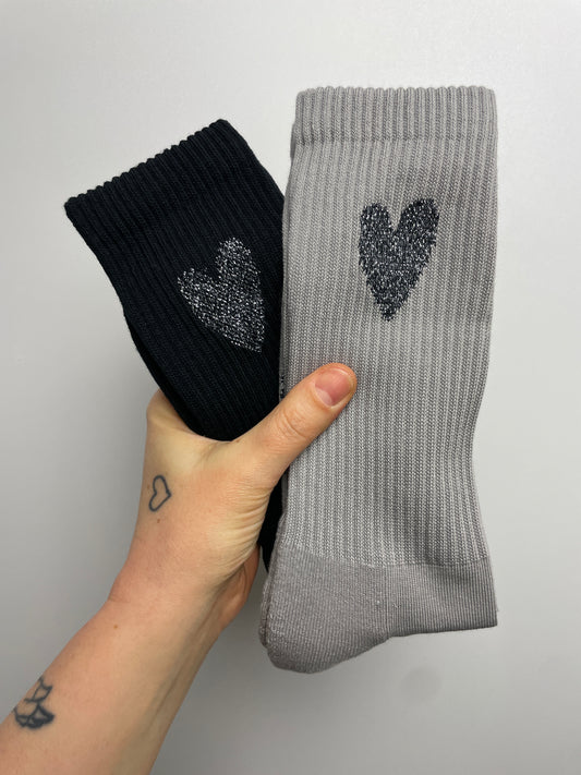 Socken The Big Heart • 2 Pack • silver glitter