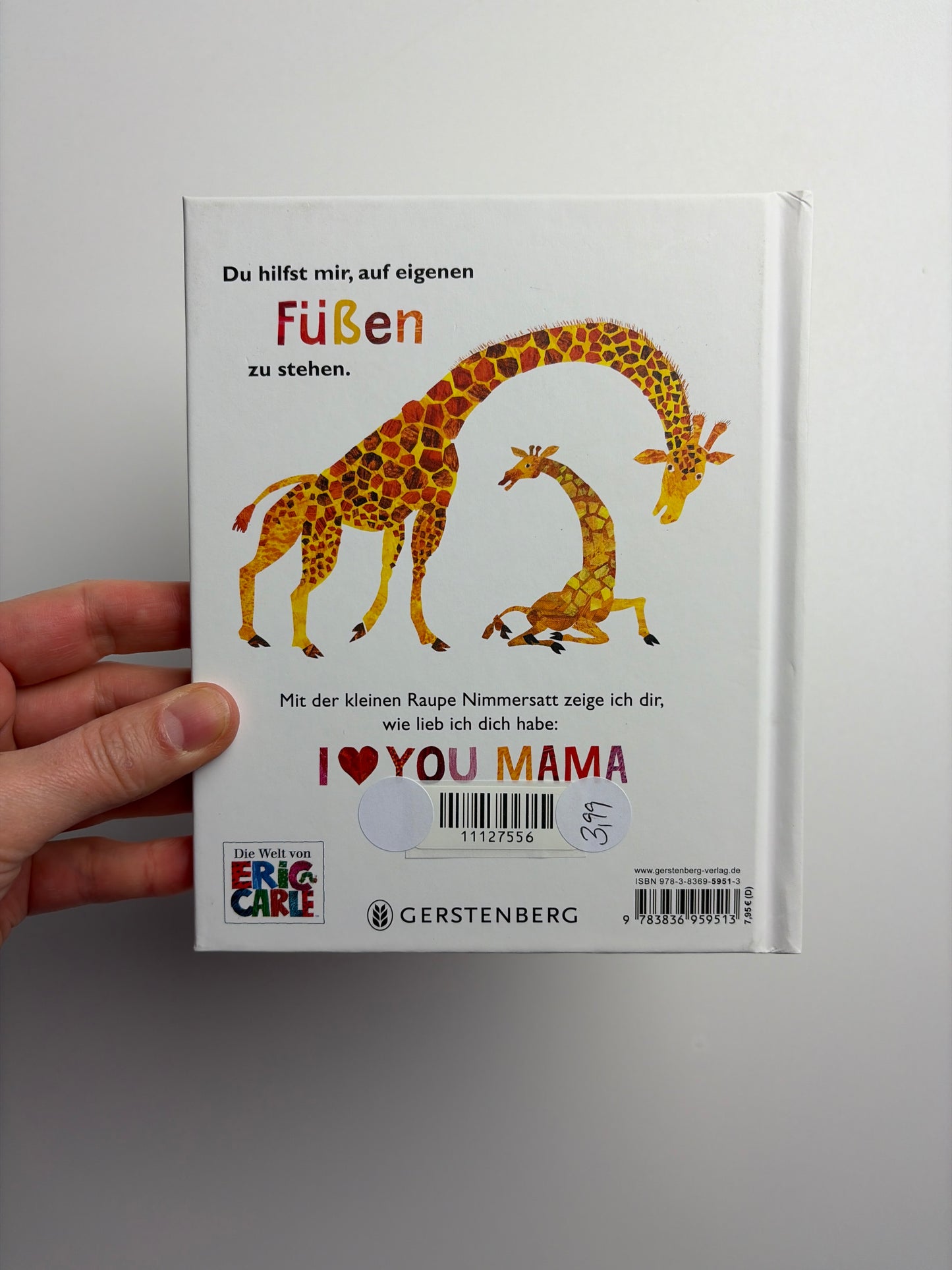 BUCH • RAUPE NIMERSATT * I LOVE MAMA • GERSTENBERG