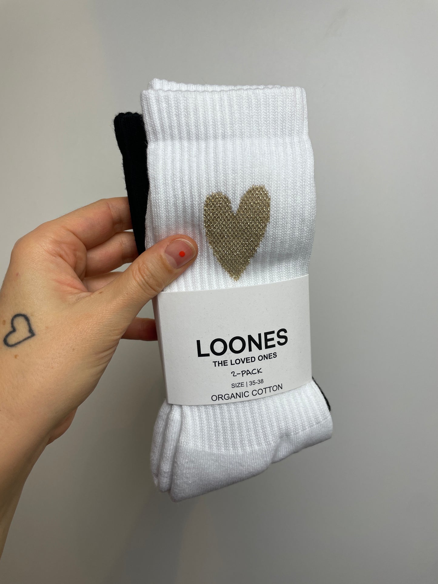 Socken The Big Heart • 2 Pack • gold glitter
