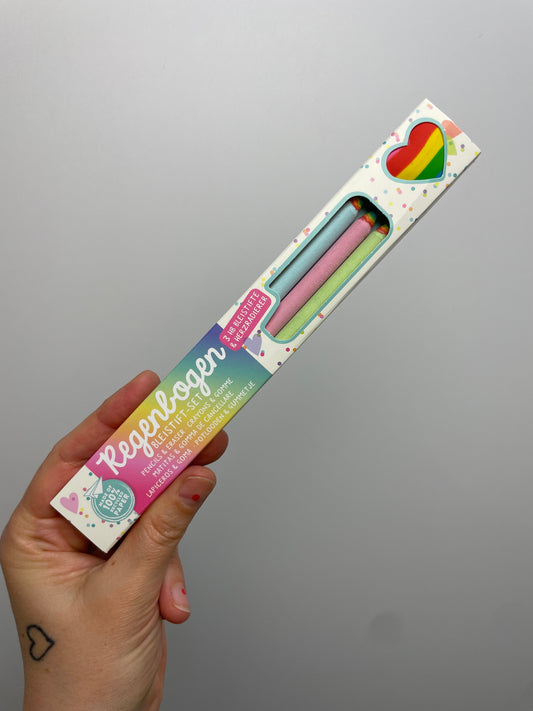 Regenbogen Bleistift Set mit Radiergummi