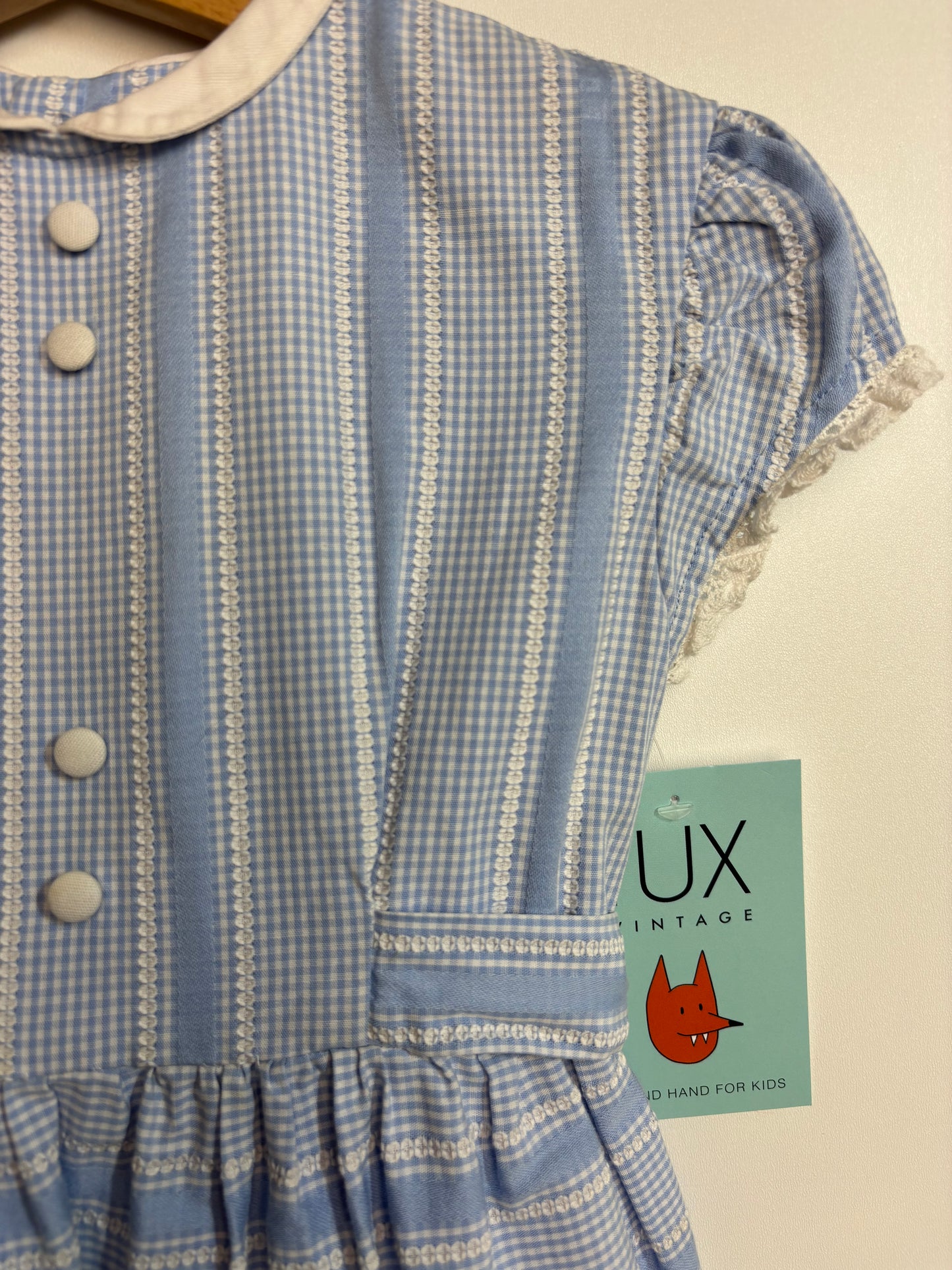 Kleid kariert mit Bubi Kragen • 74 • true vintage