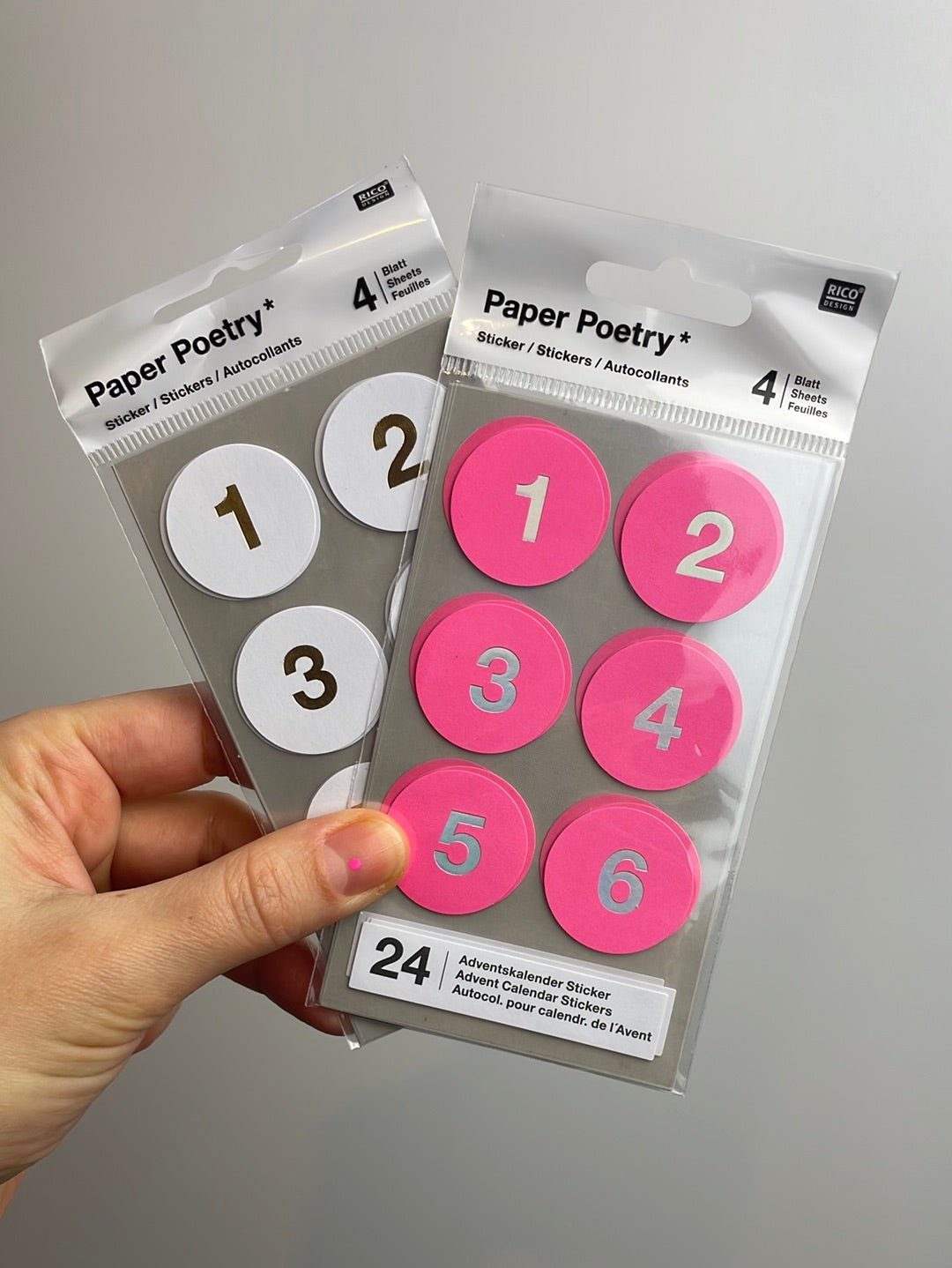 Paper Poetry • Adventskalender Sticker Zahlen 1-24