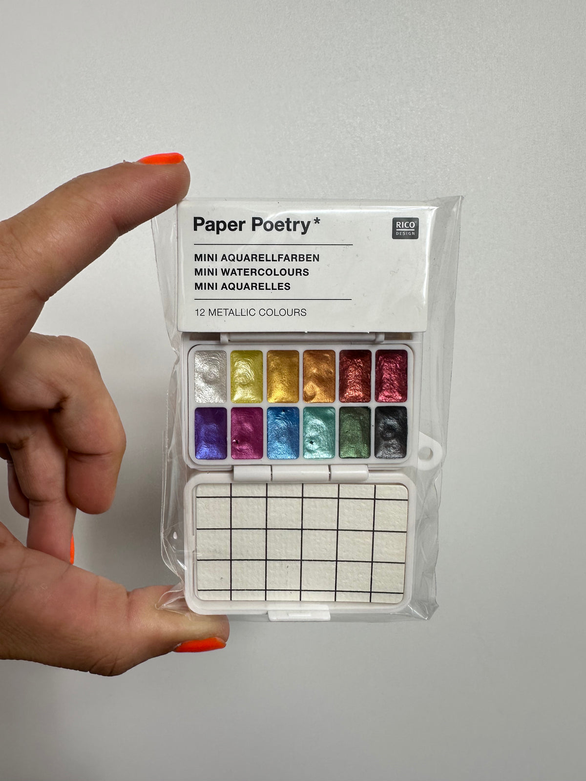 MINI AQUARELLFARBKASTEN • METALLIC • 12 FARBEN