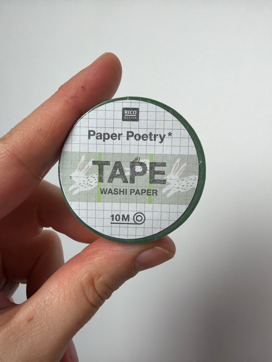 PAPER POETRY • TAPE BUNNY HOP MINT • 1,5CM 10M