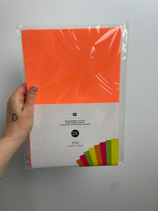 Moosgummimix • Neon • 2mm 20x30cm 8 Stück