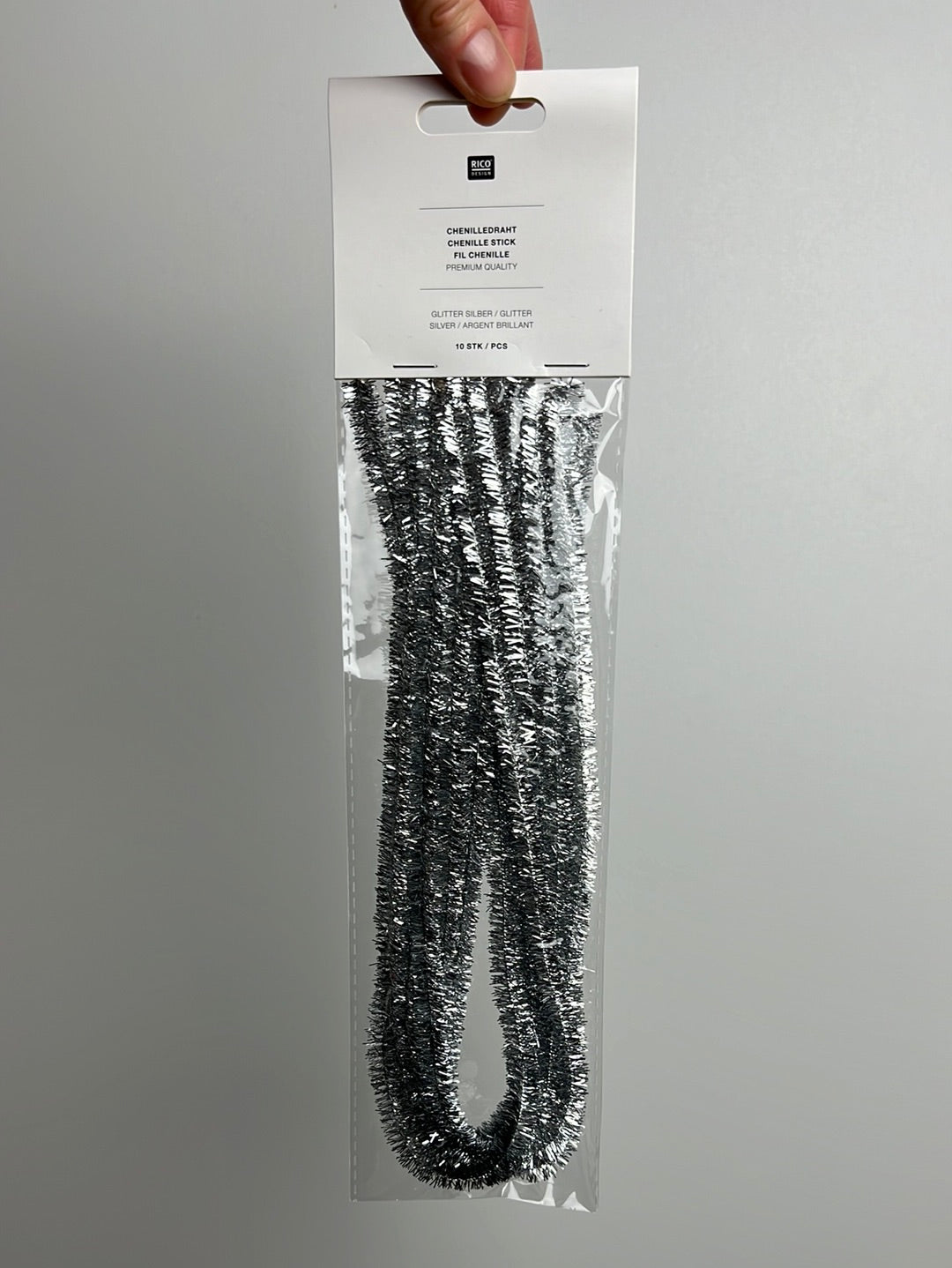 Chenilledraht • glitzer silber in