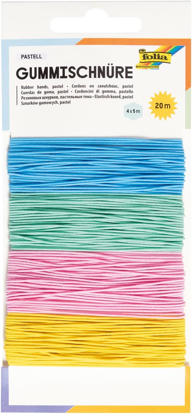 FOLIA • GUMMISCHNÜRE PASTELL • 4 x 5 M