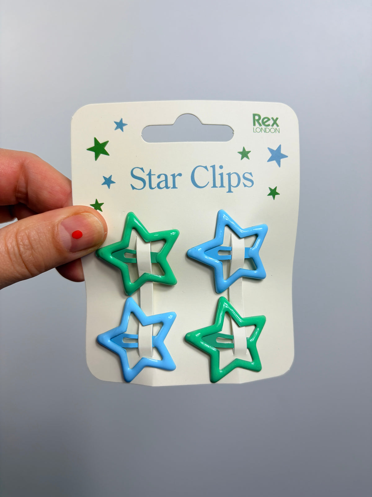 HAARSPANGEN • STARS • 4ER SET • BLAU & GRÜN