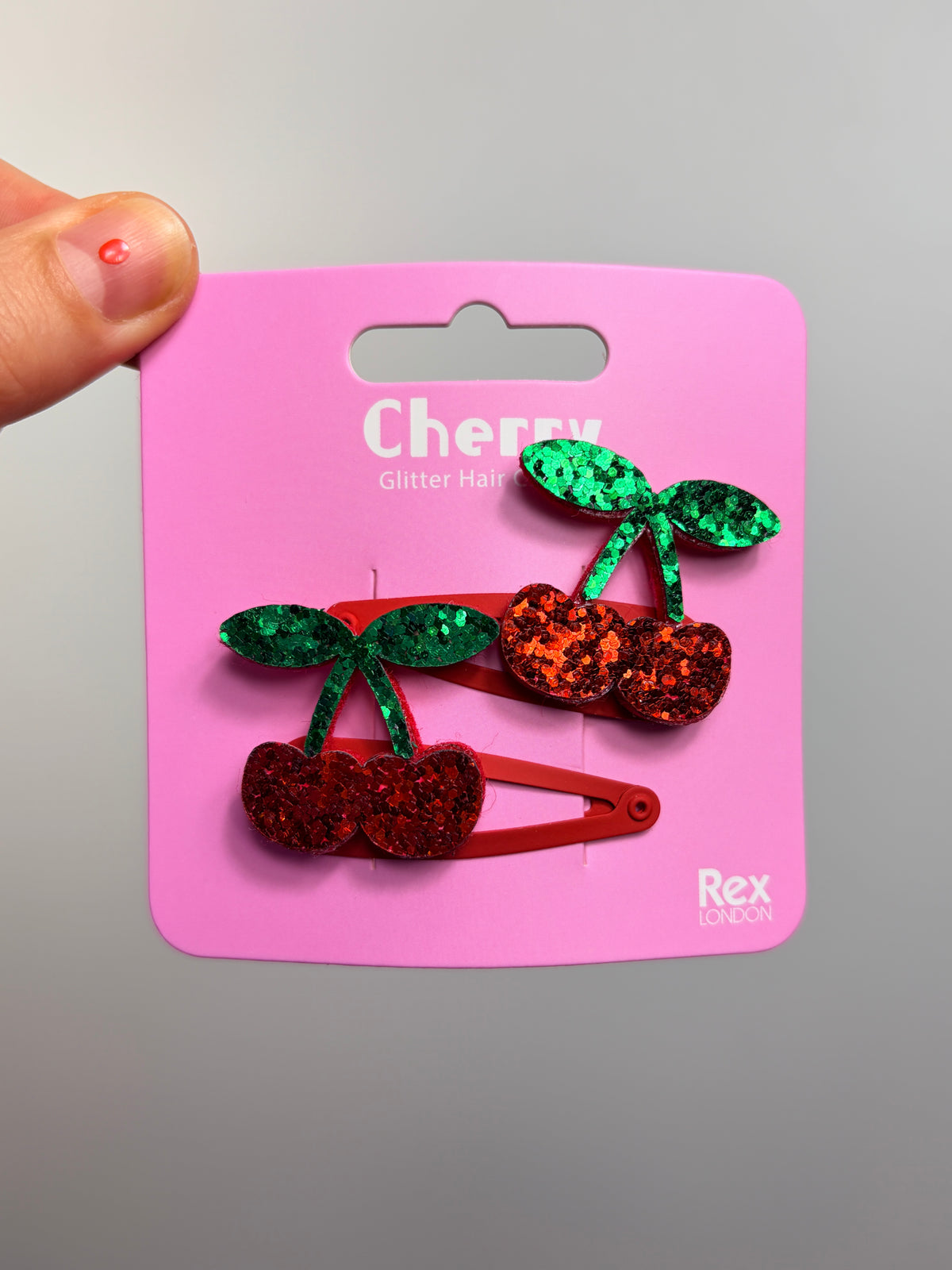 GLITZER HAARSPANGEN • CHERRY • 2ER SET