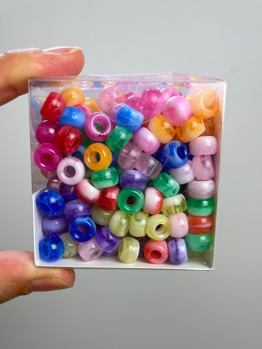 itoshii - Ponii Beads Marmor Regenbogen 9x6mm 400 Stück