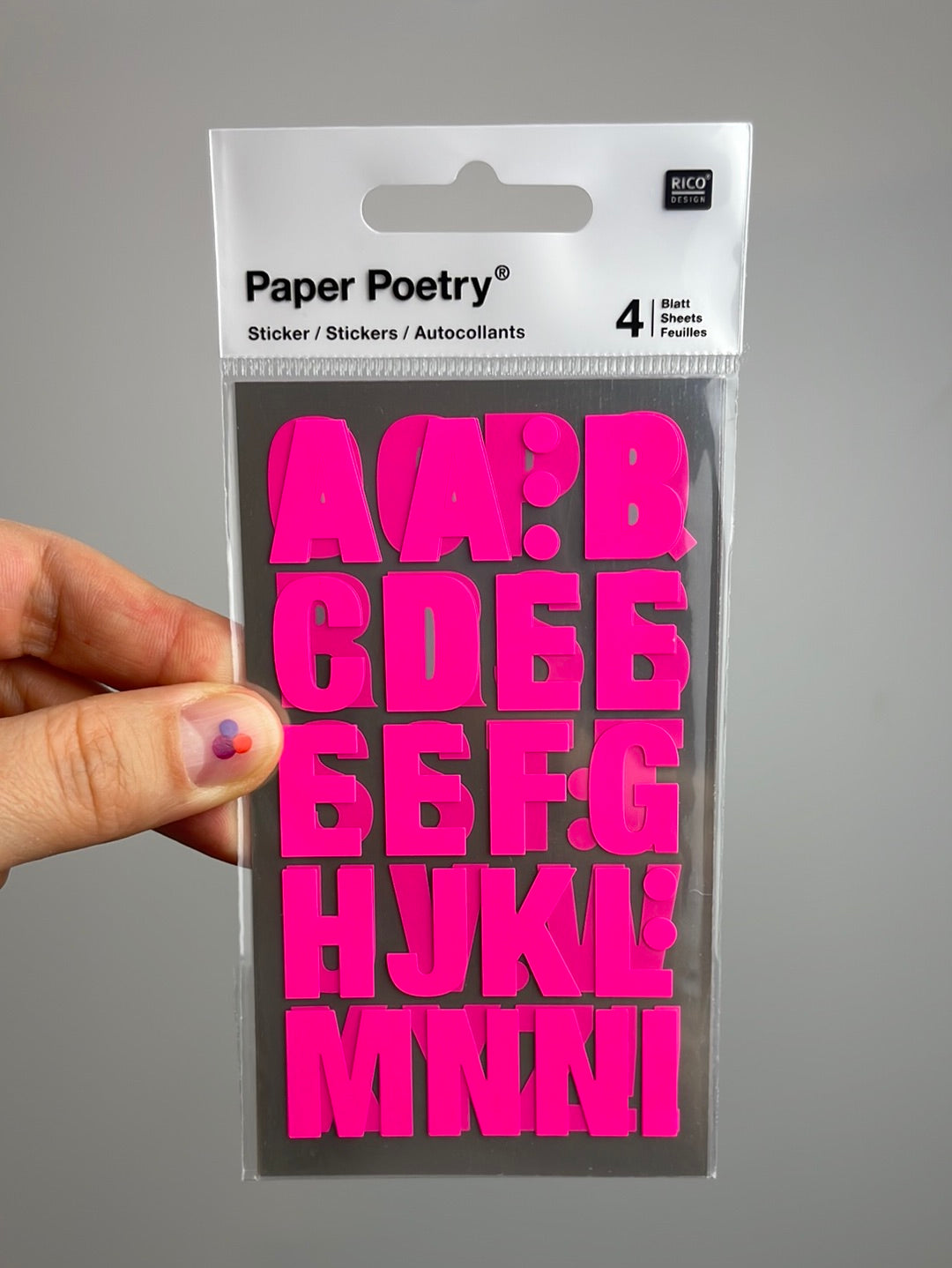 Paper Poetry • Office Sticker Buchstaben 4 Bogen