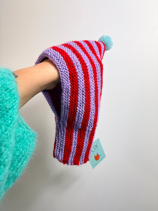 SCHLUPFMÜTZE • STRIPES & BOMMEL • HANDMADE BY fUXvintage