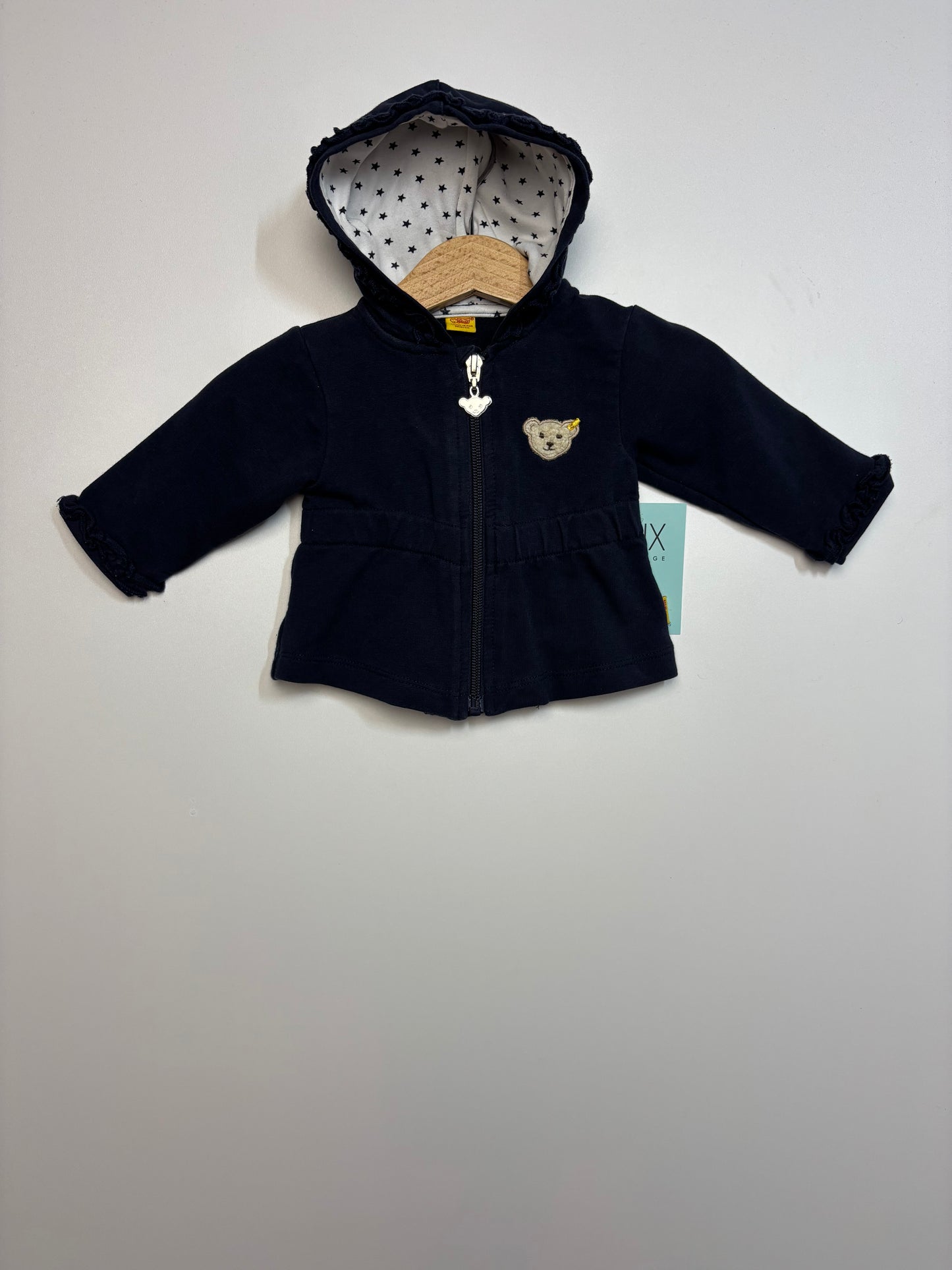 Hoodie Jacke mit Rüschenborte • 56 • steiff