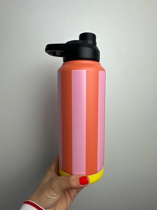 TRINKFLASCHE STRIPES • FEUERROT ROSE GELB • 1000 ML
