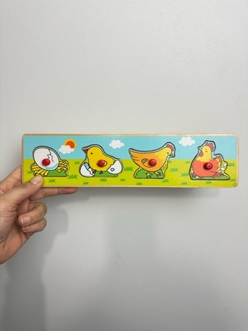 HOLZ STECKPUZZLE HUHN