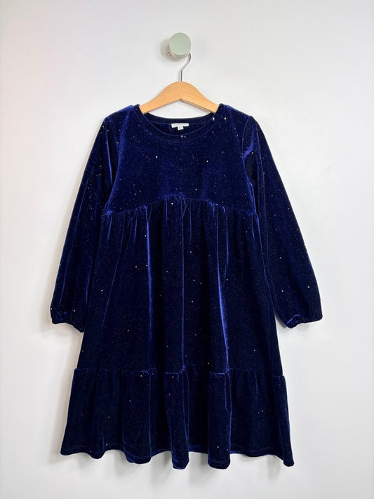 VELOURKLEID MIT BUNTEM GLITZER • 116 • TOPO