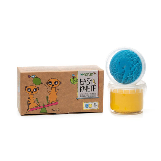 Bio-Easy-Knete vegan • 2er Set • Blau & Gelb