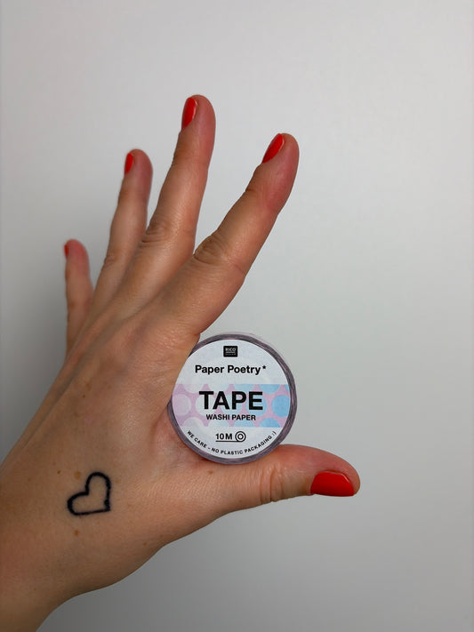 Washi Tape • Punkte irisierend Rosa • 1,5cm 10m