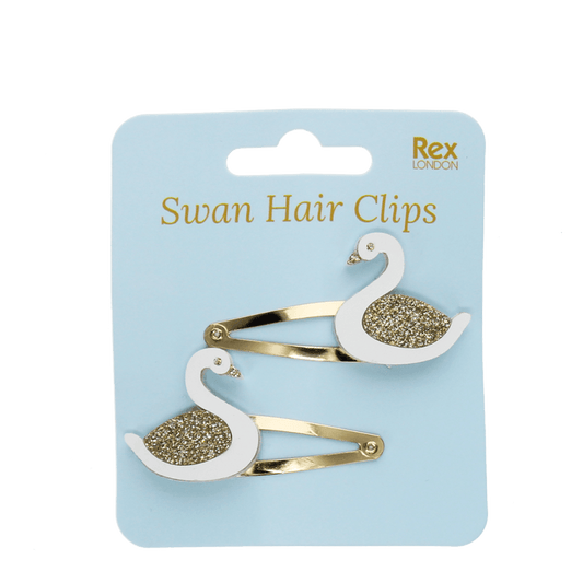 GLITZER HAARSPANGEN • SCHWAN • 2ER SET