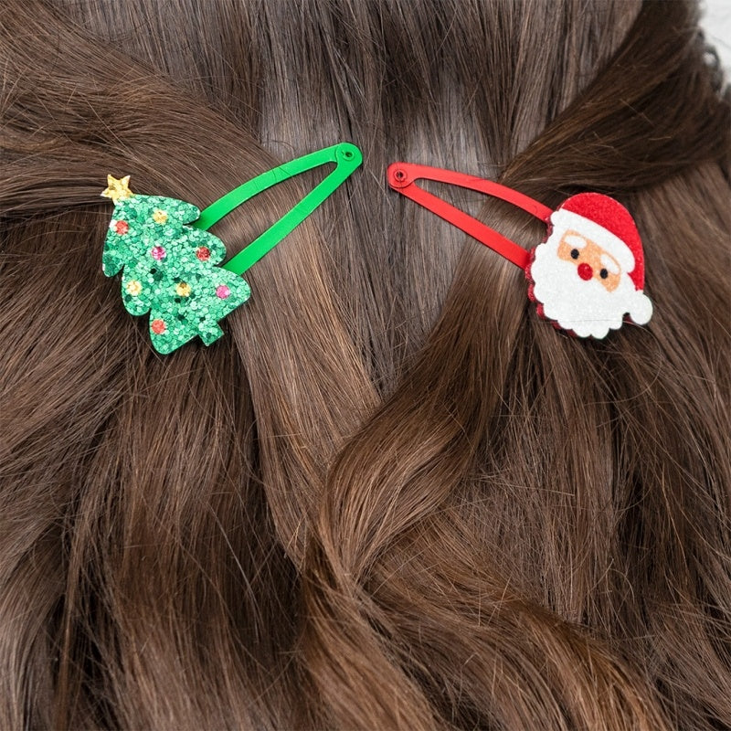 GLITZER HAARSPANGEN • WEIHNACHTEN • 4ER SET