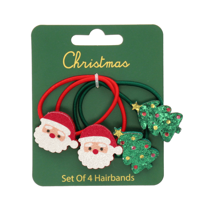 GLITZER HAARGUMMIES • WEIHNACHTEN • 4ER SET